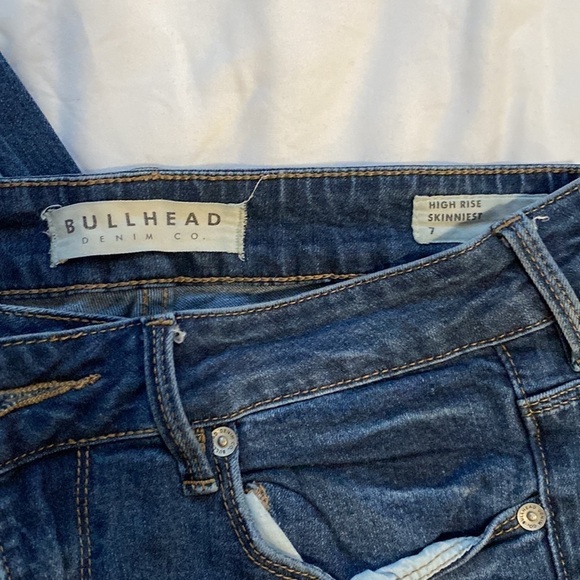 Bullhead dark blue high rise skinny jeans, Size 7 - Picture 2 of 3